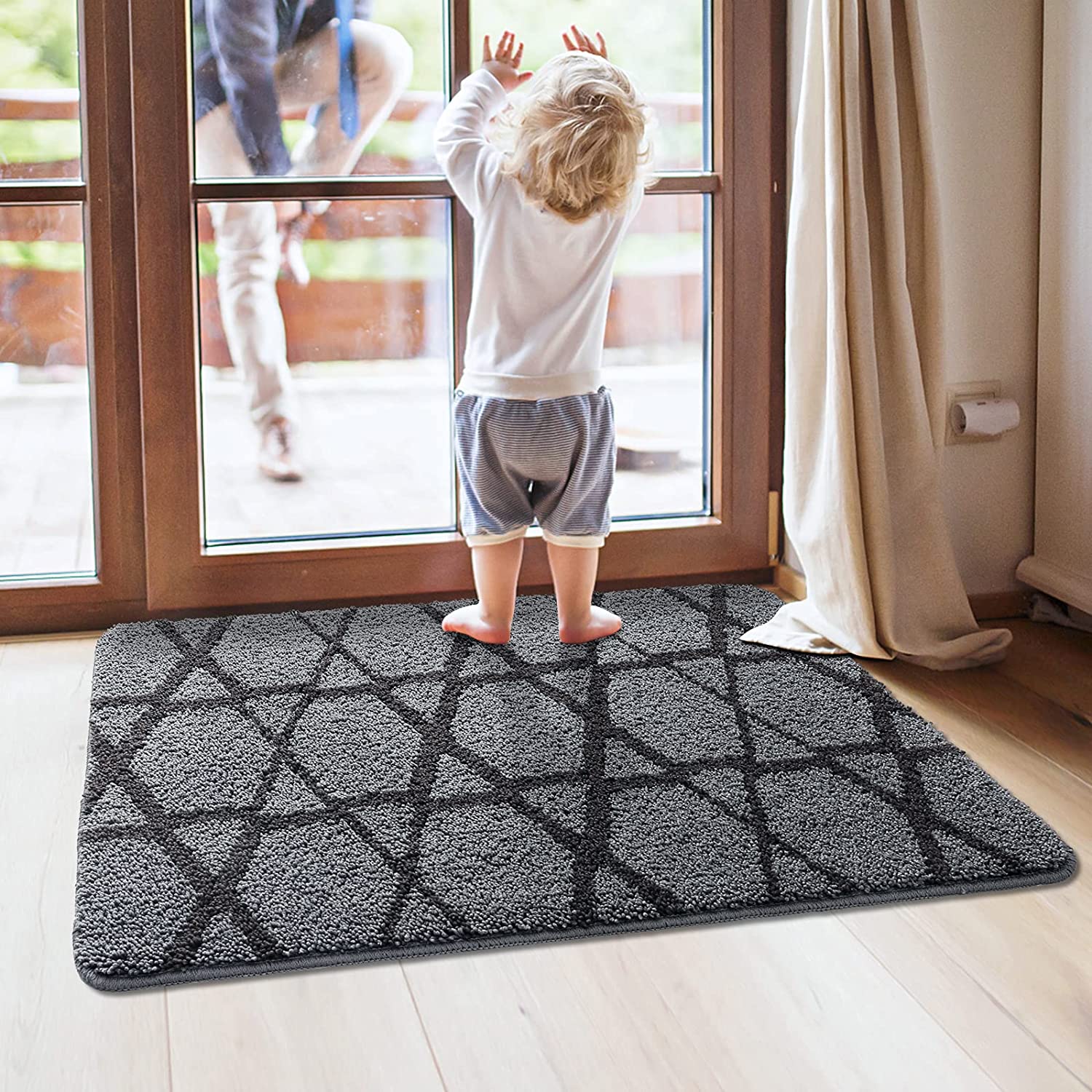 Vaukki Indoor Doormat, Non Slip Absorbent Mud Trapper Low-Profile Inside  Floor Mats, Soft Machine Washable Large Rugs Door Carpet for Entryway
