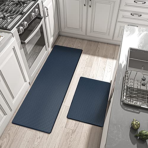 DEXI Navy Blue Kitchen Rugs and Mats Cushioned anti Fatigue Comfort Mat  2/5Inch