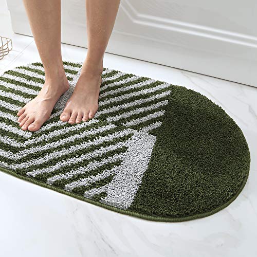 DEXI Bath Mat Rugs Bathroom Floor Mat Super Absorbent Ultra Thin Low  Profile Non Slip Quick Dry Washable Carpet for Sink Shower Toilet, 17x32