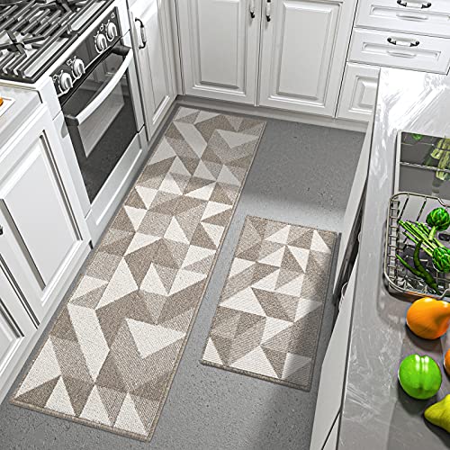 DEXI Kitchen Rugs and Mats Non-Slip Absorbent Mats for Kitchen Floor, Entryway, Hallway and Dining Room, Machine Washable Kitchen Rugs Set
