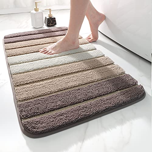 DEXI Bath Mat Bathroom Rug Super Absorbent Quick Dry Nappa Skin Non Slip  Carpet