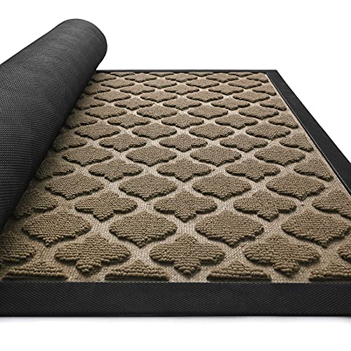 DEXI Door Mat Front Indoor Outdoor Doormat, Heavy Duty Rubber Outside Floor  Rug for Entryway Patio Waterproof Low-Profile
