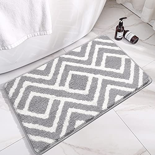 DEXI Bathroom Rug Mat, Extra Soft and Absorbent Bath Rugs, Washable  Non-Slip Carpet Mat for Bathroom Floor, Tub, Shower Room (24x16, White)