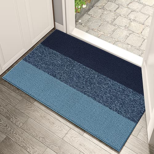 DEXI Door Mat Outside Entry Rug All Weather Entrance Mats for Front Back  Doormat Heavy Duty Garage Welcome Exterior Rugs 30x47 Black & Grey