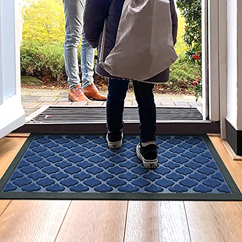 DEXI Door Mat, Durable Heavy Duty Outdoor Indoor Doormat, Stain and Fade  Resistant, Low Profile, Non Slip Front Door Mats, Easy Clean Patio Entryway