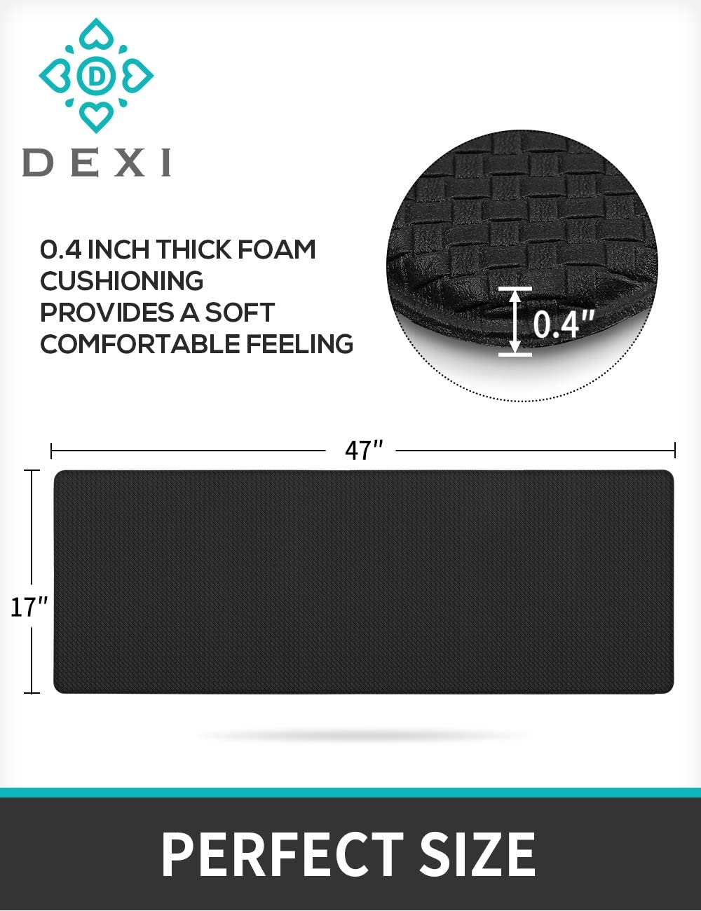 DEXI Kitchen Rug Cushioned Anti Fatigue Kitchen Mats, 2/5Inch Waterpro –  Dexi