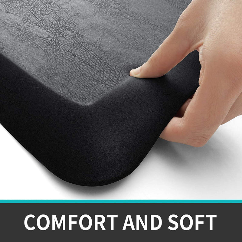 DEXI Kitchen Mat Cushioned Anti Fatigue Small Comfort Floor Runner Rug for  Sink Standing Desk Office,3/4 Inch Thick Cushion 17x24 Black