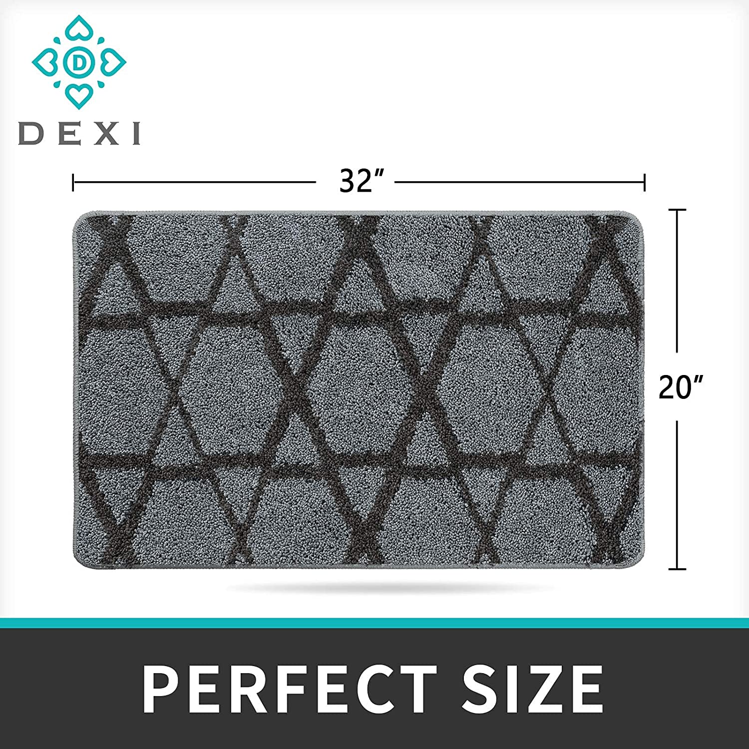 DEXI Original Indoor Doormat, Durable Absorbent Door Mats Indoor, 32x20  Machine Washable Low-Profile Inside Door Mat for Entryway