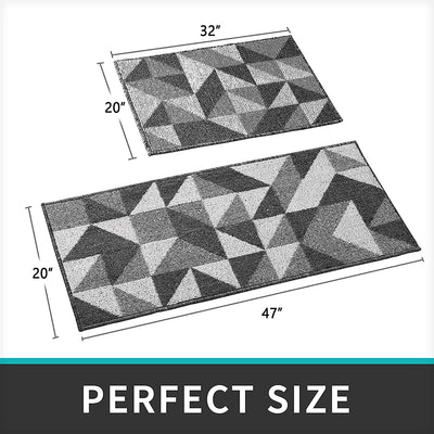 DEXI Kitchen Rugs and Mats Non-Slip Absorbent Mats for Kitchen Floor, Entryway, Hallway and Dining Room, Machine Washable Kitchen Rugs Set